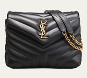 Saint Laurent Loulou Small Matelasse Calfskin Flap-Top Shoulder Bag