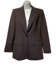 oscar by oscar de la renta brown blazer with pink pinstripes Size 6