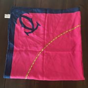 Cartier pink and blue silk scarf