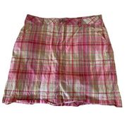 Christoper & Banks plaid skort size women's 12 pink