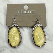 Chico's Moonstone Shine Silver Tone Dangle Earrings Pierced Pair