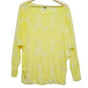 Soybu Womens Size M Bohemian Bright Yellow Thin Lightweight Slouchy Blouse