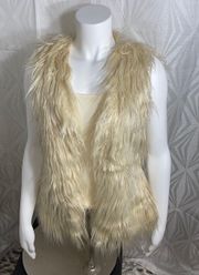 | Ivory Faux Fur Boho Vest