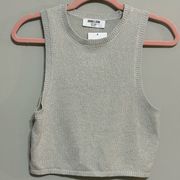 NWT Double Zero Crop Gray Sweater Tank