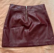 Leather Zip-Up Skirt