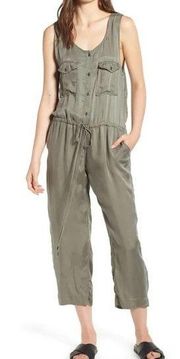 RAILS Jumpsuit Scout NWT Sleeveless Green Pockets Cropped Length Womens L $169