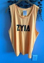 Zyia  Active Yellow Bengal Muscle Tank Spell Out Mesh Y Size XL