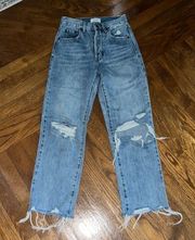 Pistola denim high rise distressed jeans