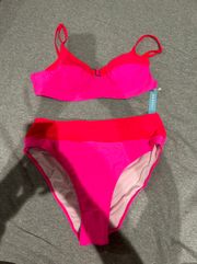 NWT Popvil Neon Swimsuit Underwire Wire Bikini Set XL