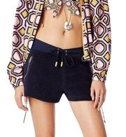 Tory Burch Navy Josie Terry Cloth W/Gold Accents Shorts - SIZE 2