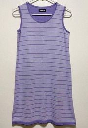 Lands' End Purple Striped Sleeveless Dress