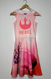 WeLoveFine by  Star Wars Rebel Scuba Sleeveless Hooded Dress Size Small