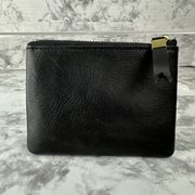 Madewell Womens Zip Pouch Wallet Card Holder Black Leather