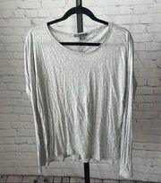 Vince Grey Knit Pima Cotton Long Sleeve Size Medium