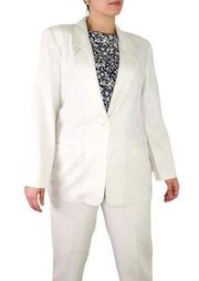 Jaclyn Smith Ivory White Women's Formal Professional Chic Pant Suit Large