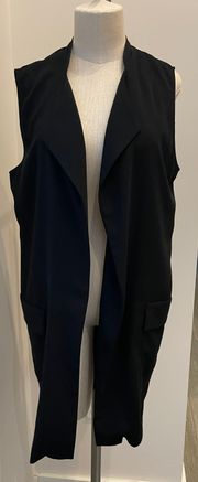Mossimo black  long vest- size Large-NWOT