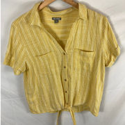 Falls creek Striped Tie Bottom Yellow Shirt Size Medium