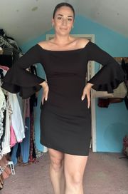 Macy's Off The Shoulder Black Dress