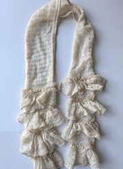 Cottage core fairy ballet core knit ruffle scarf