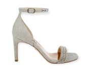 NEW Badgley Mischka Urina Sandals in Platinum, Size 11 New in Box w/Dust Bag