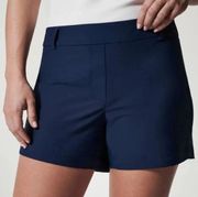 Spanx Sunshine Shorts Pull On 4" UPF 50+ Quick Dry Breathable in Navy Size M