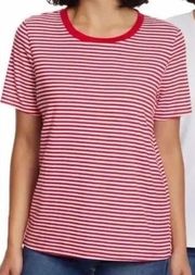 Ella Moss Red & White Striped T Shirt Size XXL
