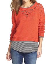 Hinge Pointelle Yoke Sweater