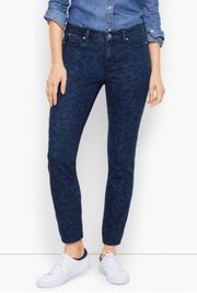 Blue Leopard Slim Ankle Jeans