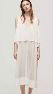 Rag & Bone Noreen Ivory White Sugar Woven Knit Layered Tank Dress Size Large