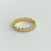 Gold Cubic Zirconia Paved Dainty Ring