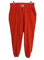 Juicy Couture bright neon orange French terry jogger pull on sweatpants L