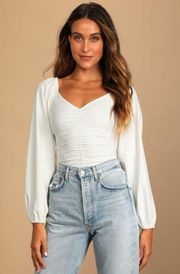 Ruched Long Sleeve Bodysuit