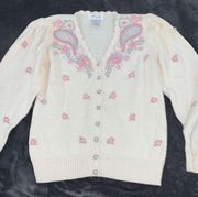 Margules women’s button up V-neck cardigan vintage 1980s great condition size M