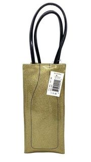 Bloomingdale's Metallic Gold Wine Tote Bag New