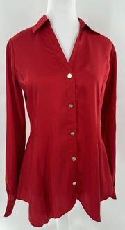 Michael Kors Blouse Size XS Logo Red Career Business Office Flowy