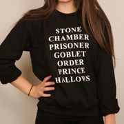 book list black sweatshirt small