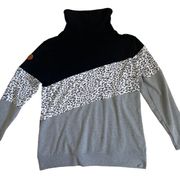 Michelle Mae 1XL Leopard Athleisure Comfy Oversized Cowl Neck Sweatshirt