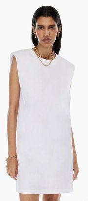 NWT Babaton Aritzia Shoulder Pad Cotton Mini Dress Clay