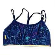 Lolë Blue Patterned Strappy Racerback Sportsbra