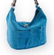Tylie Malibu ♔ Utility Suede Hobo Bag ♔ Swarovski Crystal Strap ♔ Tiffany Blue ♔