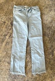 Zara Light-wash Cropped Flare Jeans