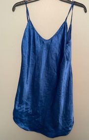 Royal Blue Satin Slip Dress