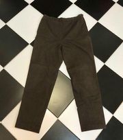 Vintage 80s 90s Lands End Trousers Chocolate Brown Pants Pleated sz Large 10-12