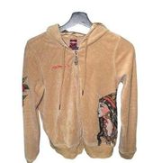 Ed Hardy Zip Up Velour Hoodie