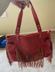 Red Fringe Purse