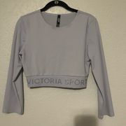 Victoria's Secret Lavender VS Victoria Sport Long Sleeve Crop Top