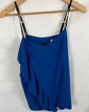 RACHEL Rachel Roy Ruffle Side Tank Blue Size Medium