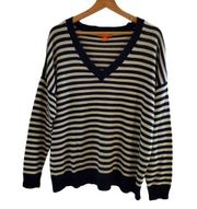 Joe Fresh Striped V-Neck Sweater lrg