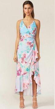 Adelyn Rae Maisy Floral Midi Dress in Blue