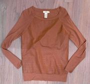 Neiman Marcus  Leather Cashmere Tan Brown Sweater